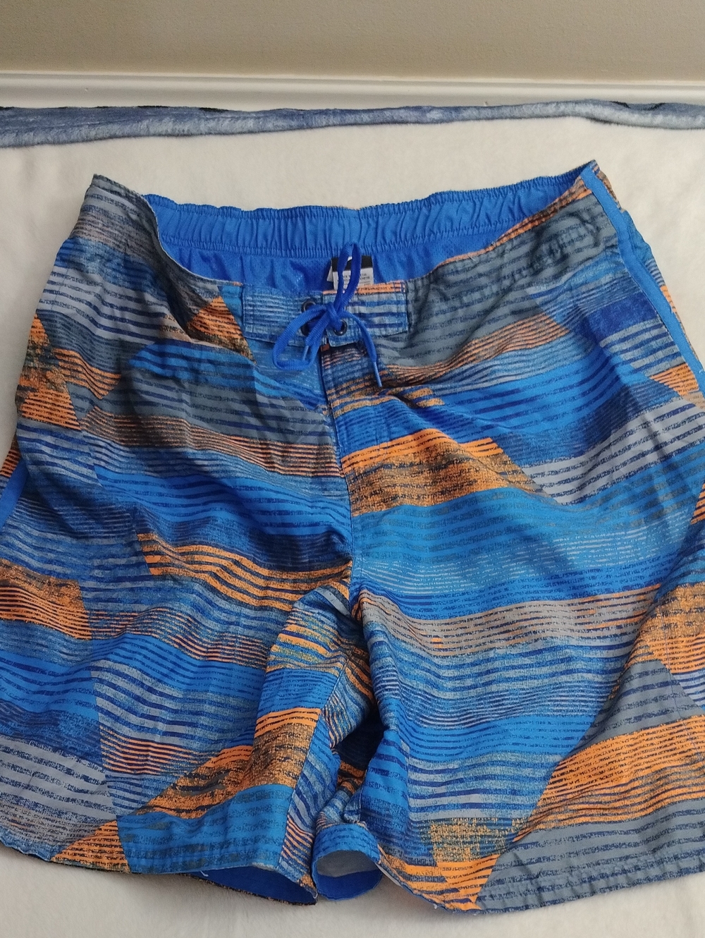 Nike Geometric Drawstring Mesh Lined Swim Trunks Men's XXL Read